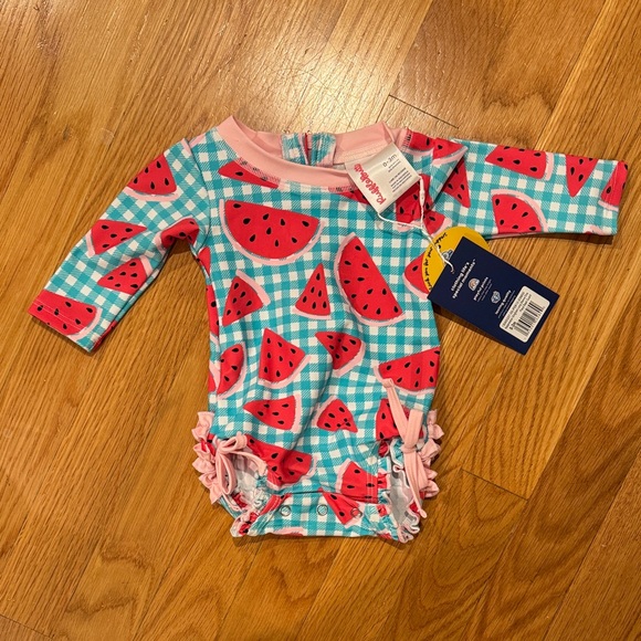 Ruffle Butts Watermelon Checkered Swimsuit - Picture 1 of 3